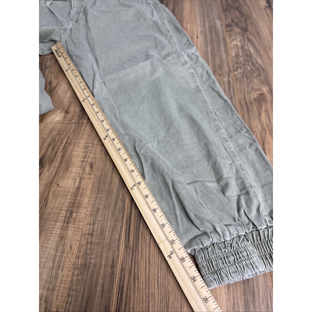 Zara Women's Denim‎ Joggers Pants Size XL Light Olive Green Pull On With Zipper - Picture 12 of 15
